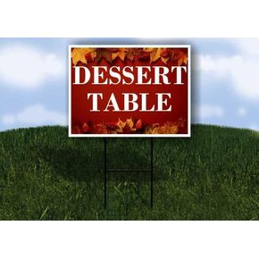 Dessert Table Autumn Frame Colorful Maple Leaves On Red Background Directional Arrows A-Frame Double Sided 23x23 in. sign in Kuwait