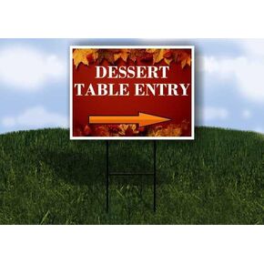 Dessert Table Entry Autumn Frame Colorful Maple Leaves On Red Background Directional Arrows A-Frame Double Sided 23x23 in. sign in Kuwait