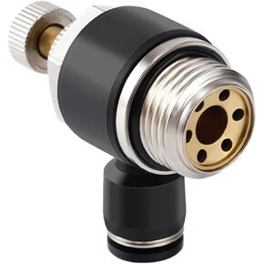 Pneumatic Throttle Valve Black L-shaped SL-G PU Pipe Speed Control One-way Quick Plugs Connector 1Pcs(黑色SL8-G04) in Kuwait