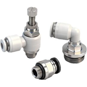 G-threaded Pneumatic Joint With Sealing Ring PC8-G02 Throttle Valve SL10-G03/PL6-G01 1Pcs(PC10-G02(黑色)) in Kuwait
