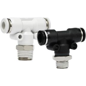 PB Pneumatic Quick Connect T-shaped Three-way External Thread Joint PB6-01/8-02 1Pcs(BlackPB8-02) in Kuwait