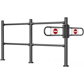 بوابة معدنية صغيرة آمنة لعداد أمين الصندوق - باب متأرجح في اتجاه واحد للدخول إلى المستودعات والمول - أوتوماتيكي ومحمل، أسود، 100 × 100 سم - حل الوصول الآمن in Kuwait