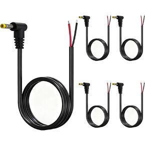 4.0mm x 1.7mm 12V DC Power 90-Degree Angled Terminal Cable 5-Pack, 22AWG 1FT with Male Barrel Connector for CCTV Security Camera, LED Strip Lights, Power Supply (Repair) in Kuwait