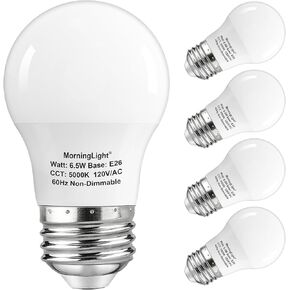 MorningLight 4 Pack A15 Light Bulbs 60 Watt Equivalent, Soft White 3000K LED Light Bulb, Non-Dimmable, 600 Lumens, E26 Base, A15 6.5W LED Light Bulbs 60 Watt for Ceiling Fan, Enclosed Fixture in Kuwait