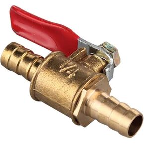 1PCS 6mm 8mm 10mm12mm Hose Barb red Handle Valve Inline Brass Water Oil air Gas Fuel line Stop Ball Valve Fittings(8mm) in Kuwait
