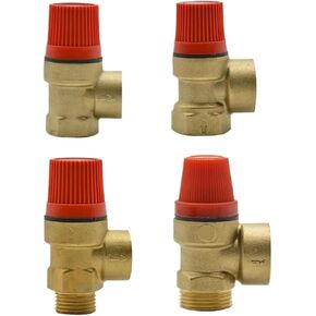 1PCS Solar Water Heater Brass Safety Valve Drainage Pressure Relief Switch 1/2" 3/4" Female x Female/Female x Male Brass Safety Valve(1l2 Female x Female,9 Bar) in Kuwait