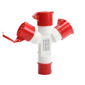مقبس صناعي من واحد إلى ثلاثة 4X16A مقبس طيران ثلاثي الاتجاهات مقاوم للماء IP44 1014-3 in Kuwait