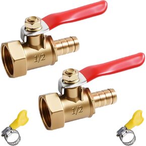 2 قطعة صمام كروي نحاسي 10 مم (3/8 بوصة) PEX × 3/8 بوصة ذكر NPT PEX نحاس كامل المنفذ صمام كروي لإغلاق صمامات المياه مع مشبك من الفولاذ المقاوم للصدأ لتطبيق السباكة مثل وقود المياه والغاز in Kuwait