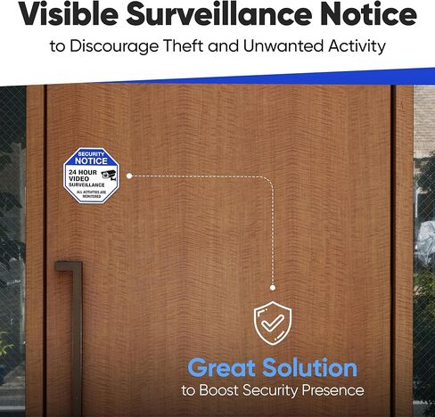 | ملصق المراقبة بالفيديو (6 قطع)، (مقاسان، 2 كبير 3.5 بوصة و4 متوسط ​​2.65 بوصة) - لاصق قوي، متين، علامات أمان مقاومة للماء - مثالي للاستخدام الداخلي والخارجي لتأمين عملك، منزلك، مركبتك، RTC. in Kuwait