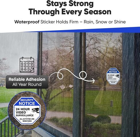 | ملصق المراقبة بالفيديو (6 قطع)، (مقاسان، 2 كبير 3.5 بوصة و4 متوسط ​​2.65 بوصة) - لاصق قوي، متين، علامات أمان مقاومة للماء - مثالي للاستخدام الداخلي والخارجي لتأمين عملك، منزلك، مركبتك، RTC. in Kuwait