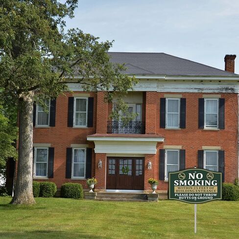 ممنوع التدخين في نطاق 25 قدمًا من مدخل المبنى، يرجى عدم رمي أعقاب السجائر على الأرض، لافتة مقاس 12 × 8 بوصة مع وتد معدني طويل 28 بوصة، ممنوع التدخين في أماكن العمل بالمنزل in Kuwait