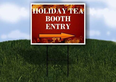 Holiday Tea Booth Entry Autumn Frame Colorful Maple Leaves On Red Background Up Arrows A-Frame Single Sided 23x23 in. sign in Saudi Arabia