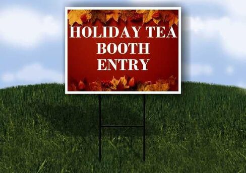 Holiday Tea Booth Entry Autumn Frame Colorful Maple Leaves On Red Background Up Arrows A-Frame Single Sided 23x23 in. sign in Saudi Arabia