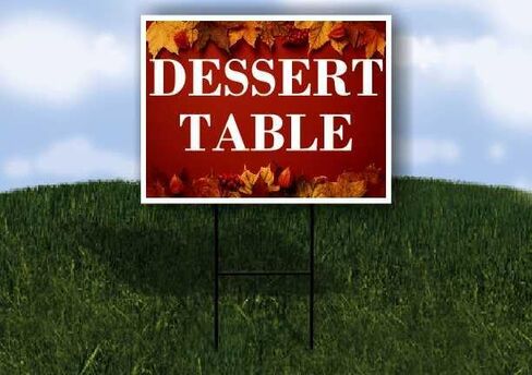 Dessert Table Autumn Frame Colorful Maple Leaves On Red Background Directional Arrows A-Frame Double Sided 23x23 in. sign in Kuwait