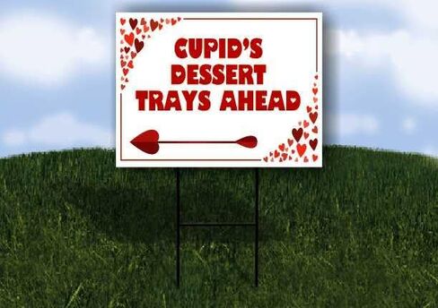 Cupid’S Dessert Trays Ahead Red Frame With Hearts Directional Arrows A-Frame Double Sided 23x23 in. sign in Saudi Arabia
