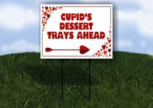 Cupid’S Dessert Trays Ahead Red Frame With Hearts Directional Arrows A-Frame Double Sided 23x23 in. sign in Saudi Arabia