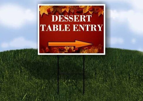 Dessert Table Entry Autumn Frame Colorful Maple Leaves On Red Background Directional Arrows A-Frame Double Sided 23x23 in. sign in Kuwait
