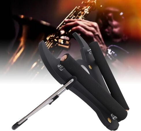 RiToEasysports Saxophone Stand, Adjustable Portable Holder for Alto and Tenor Saxophones, Metal Folding Design with Soft Backrest for Studio and Performance in Saudi Arabia