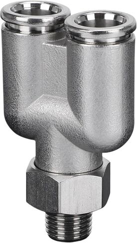 304 Stainless Steel Pneumatic Connector PX8-02 Quick Connect Y-shaped External Wire Tee Hose 1Pcs(PX8-03) in Kuwait