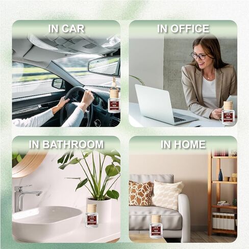 معطر هواء للسيارة معلق - موزع زيت عطري لطيف للسيارة - زجاجة قابلة لإعادة الاستخدام مع عطر يدوم أكثر من 45 يومًا، زيوت أساسية للنساء والرجال - كريم الفانيليا (3 عبوات) in Kuwait