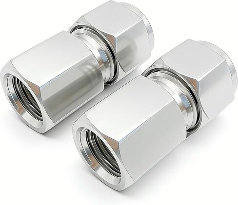 الفولاذ المقاوم للصدأ 304 ضغط أنبوب تركيب 1/4 "OD x 1/8" NPT أنثى موصل مع محول الطويق المزدوج، حزمة من 2 in Kuwait