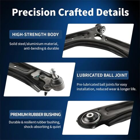 Front Lower Control Arm with Ball Joint Fit for Volkswagen Jetta 2011 2012 2013 2014 2015 2016 2017 2018-2 PCS Suspension Kit K621949 K621950 in Saudi Arabia