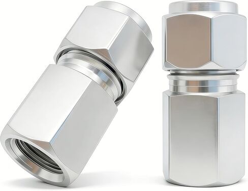 الفولاذ المقاوم للصدأ 304 ضغط أنبوب تركيب 1/4 "OD x 1/8" NPT أنثى موصل مع محول الطويق المزدوج، حزمة من 2 in Kuwait