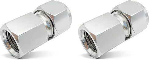 الفولاذ المقاوم للصدأ 304 ضغط أنبوب تركيب 1/4 "OD x 1/8" NPT أنثى موصل مع محول الطويق المزدوج، حزمة من 2 in Kuwait