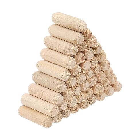 PATIKIL 1/4" x 4/5"(6 x 20mm) Wood Dowel Pins, 120 Pack Fluted Wooden Dowel Pin Beveled Groove Rods for Furniture Door Art Crafts Projects in Saudi Arabia