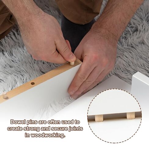 PATIKIL 1/4" x 4/5"(6 x 20mm) Wood Dowel Pins, 120 Pack Fluted Wooden Dowel Pin Beveled Groove Rods for Furniture Door Art Crafts Projects in Saudi Arabia