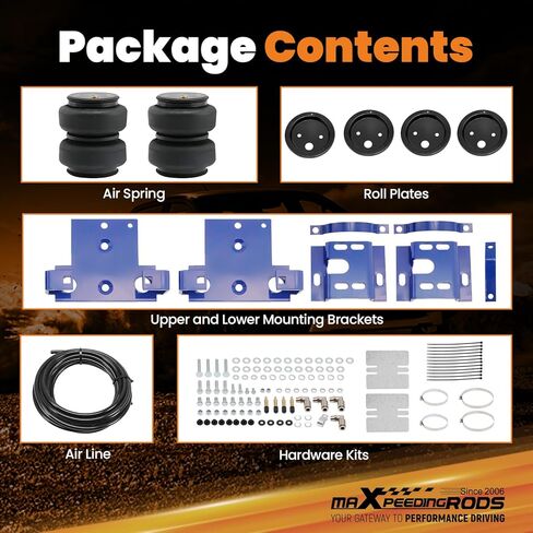 maXpeedingrods 5000 lbs Rear Air Suspension Bag Kit for Chevrolet Silverado GMC Sierra 2500 HD 3500 2001-2010 Air Helper Spring Kit Gray in Saudi Arabia