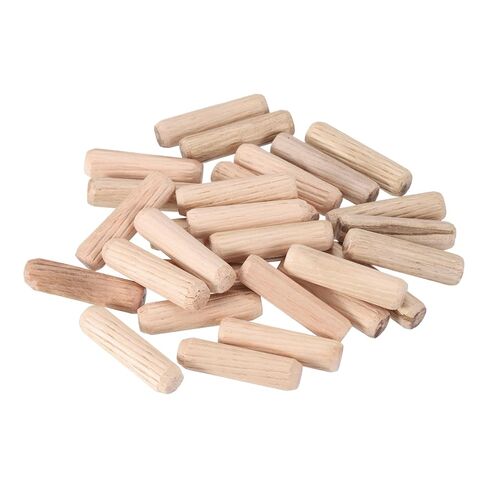 uxcell Wooden Dowel Pins 30pcs 8x30mm(0.31"x1.18") Fluted Beveled Ends Wood Dowel Pegs Dried Hardwood for Woodworking Furniture Shelf in Saudi Arabia