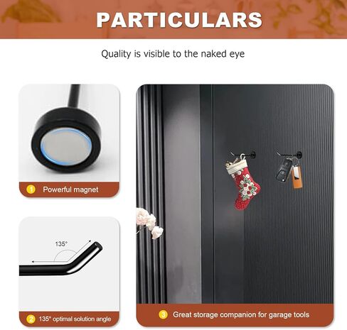 6 قطع خطافات مغناطيسية بوزن 1.7 رطل من خطافات مغناطيس النيوديميوم لمقصورة الرحلات البحرية والثلاجة والمطبخ، بدون خطافات تعليق للحفر، خطاف مغناطيسي أسود طويل للمفاتيح والمناشف وأدوات المطبخ in Kuwait
