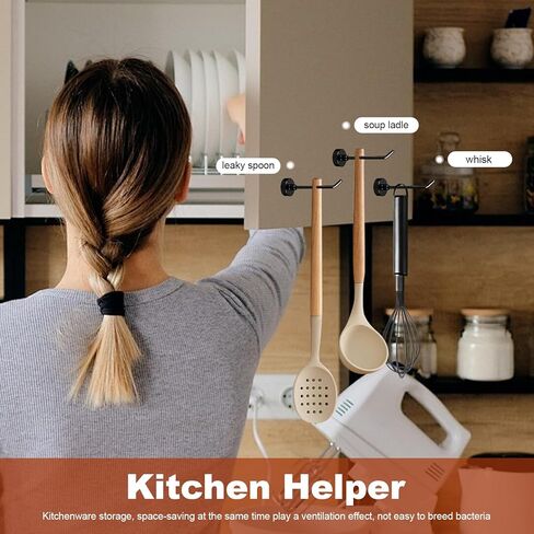 6 قطع خطافات مغناطيسية بوزن 1.7 رطل من خطافات مغناطيس النيوديميوم لمقصورة الرحلات البحرية والثلاجة والمطبخ، بدون خطافات تعليق للحفر، خطاف مغناطيسي أسود طويل للمفاتيح والمناشف وأدوات المطبخ in Kuwait