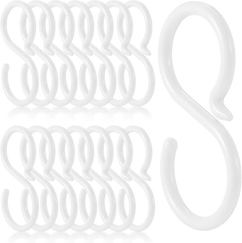 15 Pcs Plastic S Hooks, 2.5 Inch S Hooks for Hanging - Easy Lock, Rust-Free, Plastic Hook for Hanging Kitchen, Living Room, Bedroom in Saudi Arabia