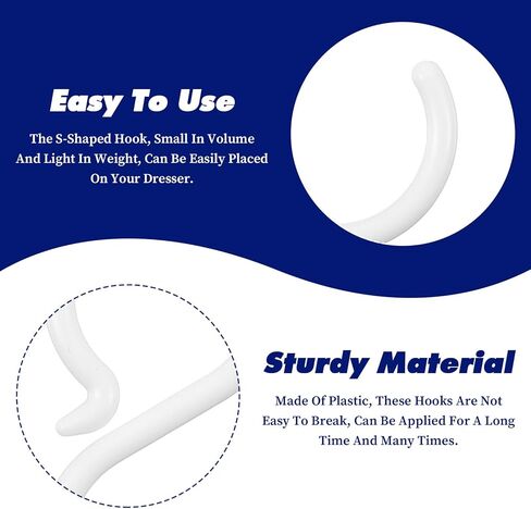 15 Pcs Plastic S Hooks, 2.5 Inch S Hooks for Hanging - Easy Lock, Rust-Free, Plastic Hook for Hanging Kitchen, Living Room, Bedroom in Saudi Arabia