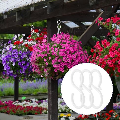 15 Pcs Plastic S Hooks, 2.5 Inch S Hooks for Hanging - Easy Lock, Rust-Free, Plastic Hook for Hanging Kitchen, Living Room, Bedroom in Saudi Arabia