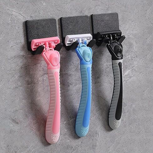 4PCS Razor Holder Wall Mount Bathroom Use Self-Adhesive Shaver Hooks Shower Mirror Space-Saving Storage Rack for Men and Women in Saudi Arabia