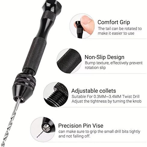 Mini Micro Aluminum Hand Drill Bits Set – Premium Alloy Steel Twist Drill Bits for Craft Carving, DIY Woodworking, Plastic, Jewelry, Resin & Model Making in Saudi Arabia