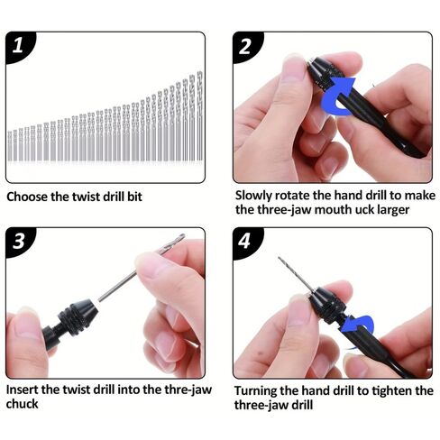 Mini Micro Aluminum Hand Drill Bits Set – Premium Alloy Steel Twist Drill Bits for Craft Carving, DIY Woodworking, Plastic, Jewelry, Resin & Model Making in Saudi Arabia