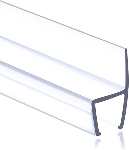3/8" (10mm) H-Type Frameless Glass Shower Door Seal Strip – 8 ft. (2.44m) Ultra-Clear Polycarbonate Leak-Proof Bottom & Side Barrier with Drip Rail in Saudi Arabia