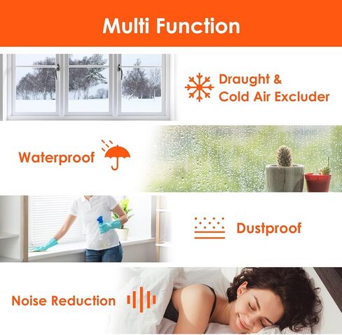 52.5 Feet Long Door Weather Stripping - Self Adhesive Foam Seal Strip Weatherstripping for Doors Frame and Windows Gaps, Window Seal Anti-Collision Door Seal Strip, Reduce Noise Dust Cold Air (Brown) in Saudi Arabia