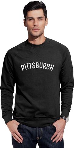 Daxton Pittsburgh Sweatshirt Athletic Fit Pullover Crewneck French Terry Fabric in Saudi Arabia