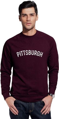 Daxton Pittsburgh Sweatshirt Athletic Fit Pullover Crewneck French Terry Fabric in Saudi Arabia