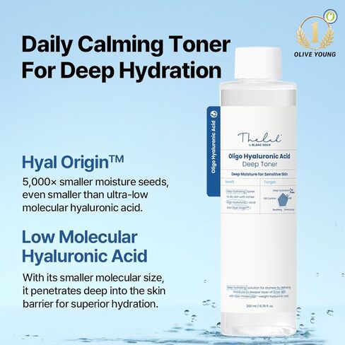 The LAB من BLANC DOUX تونر مرطب بحمض الهيالورونيك أوليجو 200 مل - تونر مرطب للبشرة الحساسة، توازن درجة الحموضة، العناية الكورية بالبشرة، خالي من الكحول، تركيبة نباتية، 6.76 أونصة سائلة. أوقية in Saudi Arabia