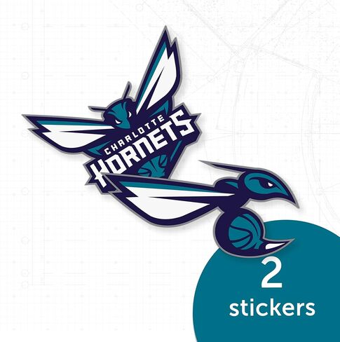 ملصق من الفينيل مطبوع عليه Desert Cactus Charlotte Hornets NBA مرخص رسميًا وزجاجة مياه للكمبيوتر المحمول ودفتر قصاصات السيارة (4 بوصة) in Saudi Arabia