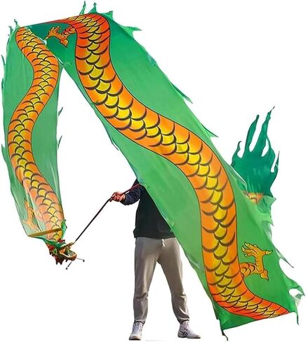 Dragon Dance Serpentine of Fabric Silk, Dragon Dance Tape with Dragon Head, Fluid Silk, Agitation, Dance of The Lion Dance of The Dragon and The Lion ~/ in Saudi Arabia