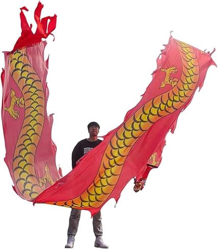 Dragon Dance Serpentine of Fabric Silk, Dragon Dance Tape with Dragon Head, Fluid Silk, Agitation, Dance of The Lion Dance of The Dragon and The Lion ~/ in Saudi Arabia