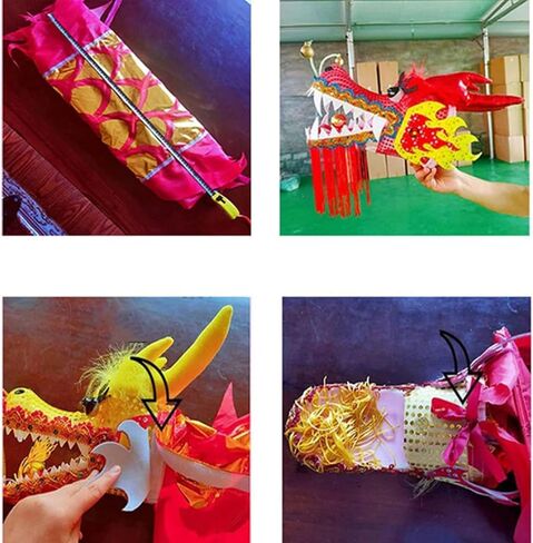 Dragons Dance 3D Lion Dance Tape, Silk Fabric Serpentine, Dragon Dance, Dragon Tape, Dragon and Lion Dance Accessories Dancing and Lion Dancing ~/ in Saudi Arabia