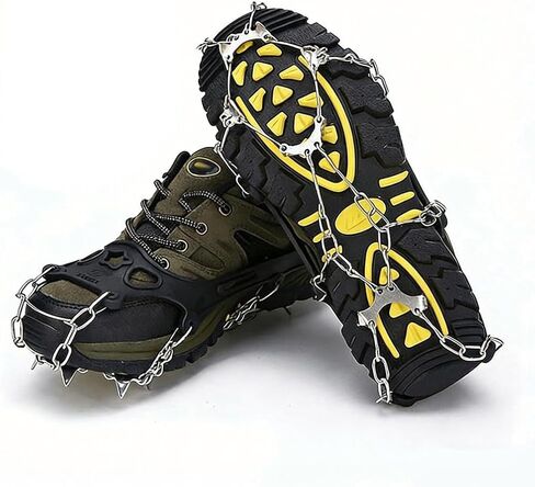 Winter Traction Cleats with Steel Spikes, Flexible Rubber Stretch Fit for Ice Snow Walking Hiking Multi Footwear Stability in Saudi Arabia